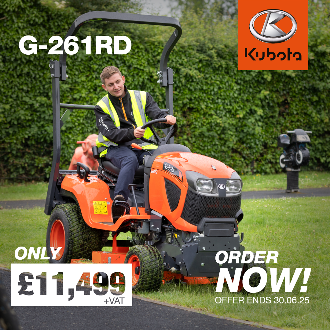 The all new Kubota G261RD Side Exit mower at an amazing offer price