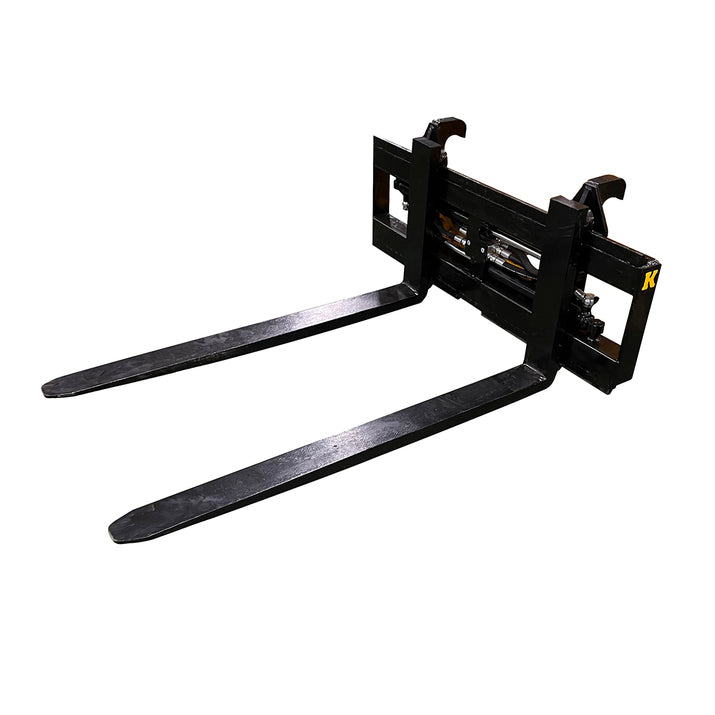 KELLFRI 2.5t 1.2m Pallet Forks cw SMS/TRIMA brackets & Hydr Adj - £1050 +VAT