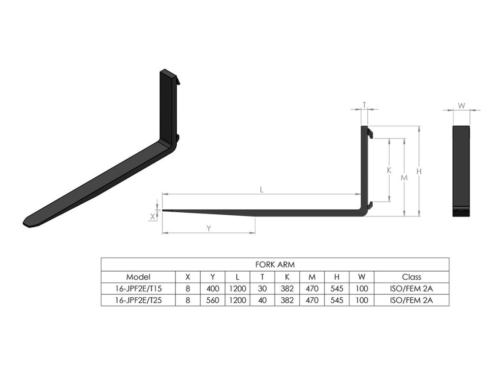 KELLFRI 2.5t 1.2m Pallet Forks w/ EURO brackets - £440 +vat