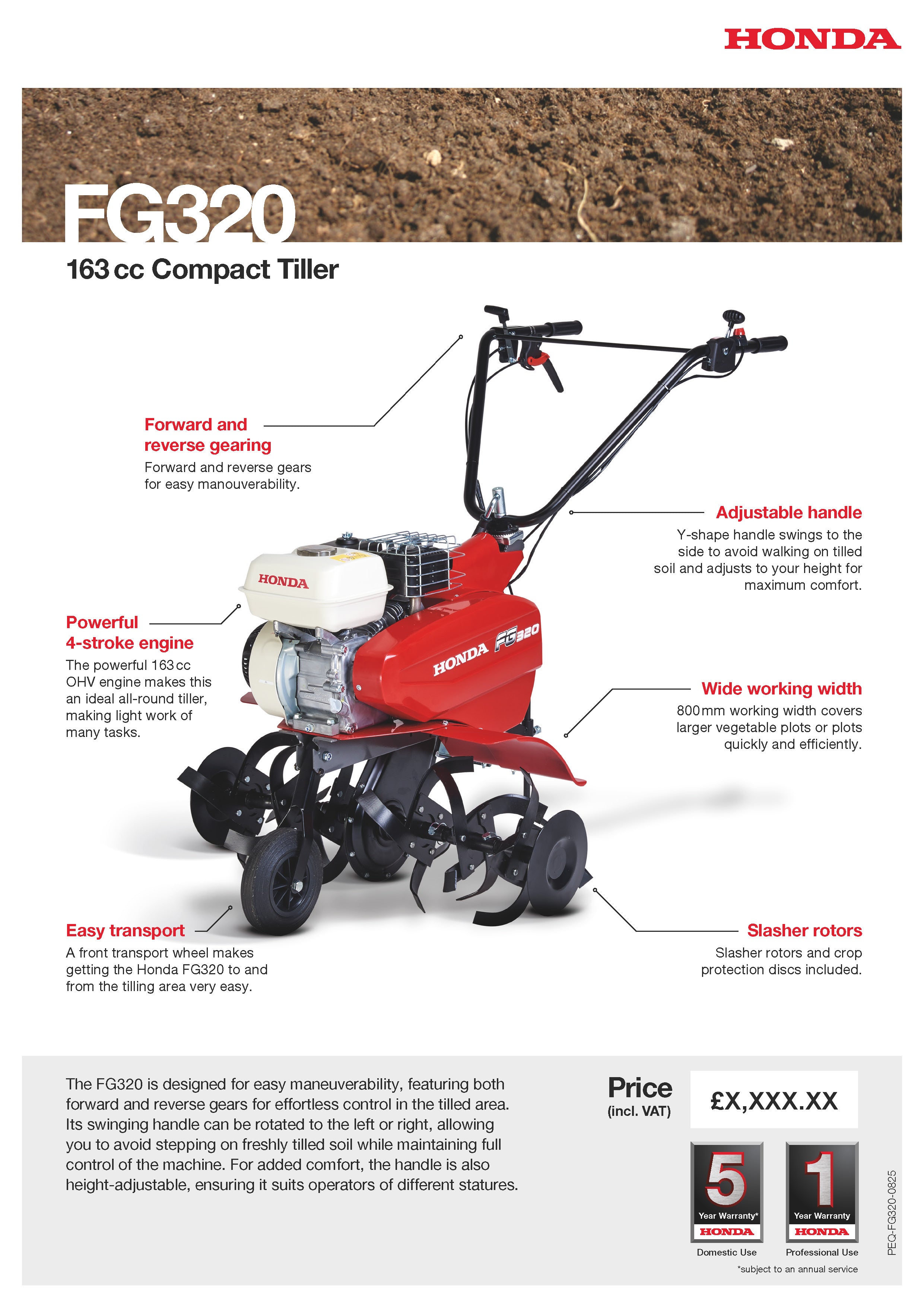 New Honda FG320 Tiller / Rotavator