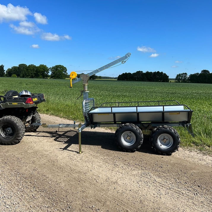 KELLFRI 23-TV07PRO2 700kg Compact ATV Tractor Tipping Forestry Trailer with crane - £1590 +VAT