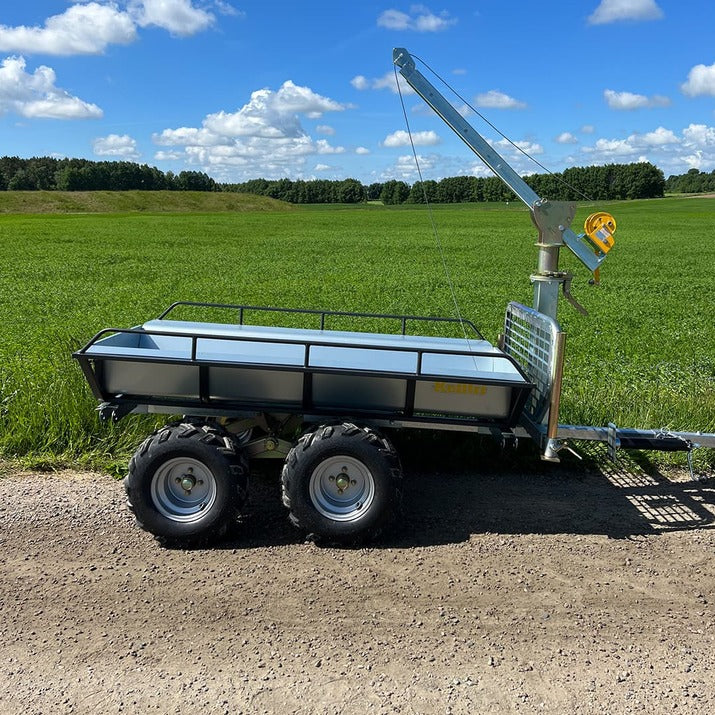 KELLFRI 23-TV07PRO2 700kg Compact ATV Tractor Tipping Forestry Trailer with crane - £1590 +VAT