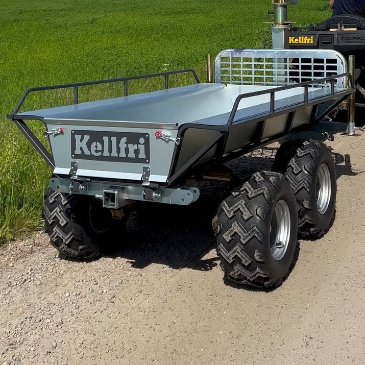 KELLFRI 23-TV07PRO2 700kg Compact ATV Tractor Tipping Forestry Trailer with crane - £1590 +VAT