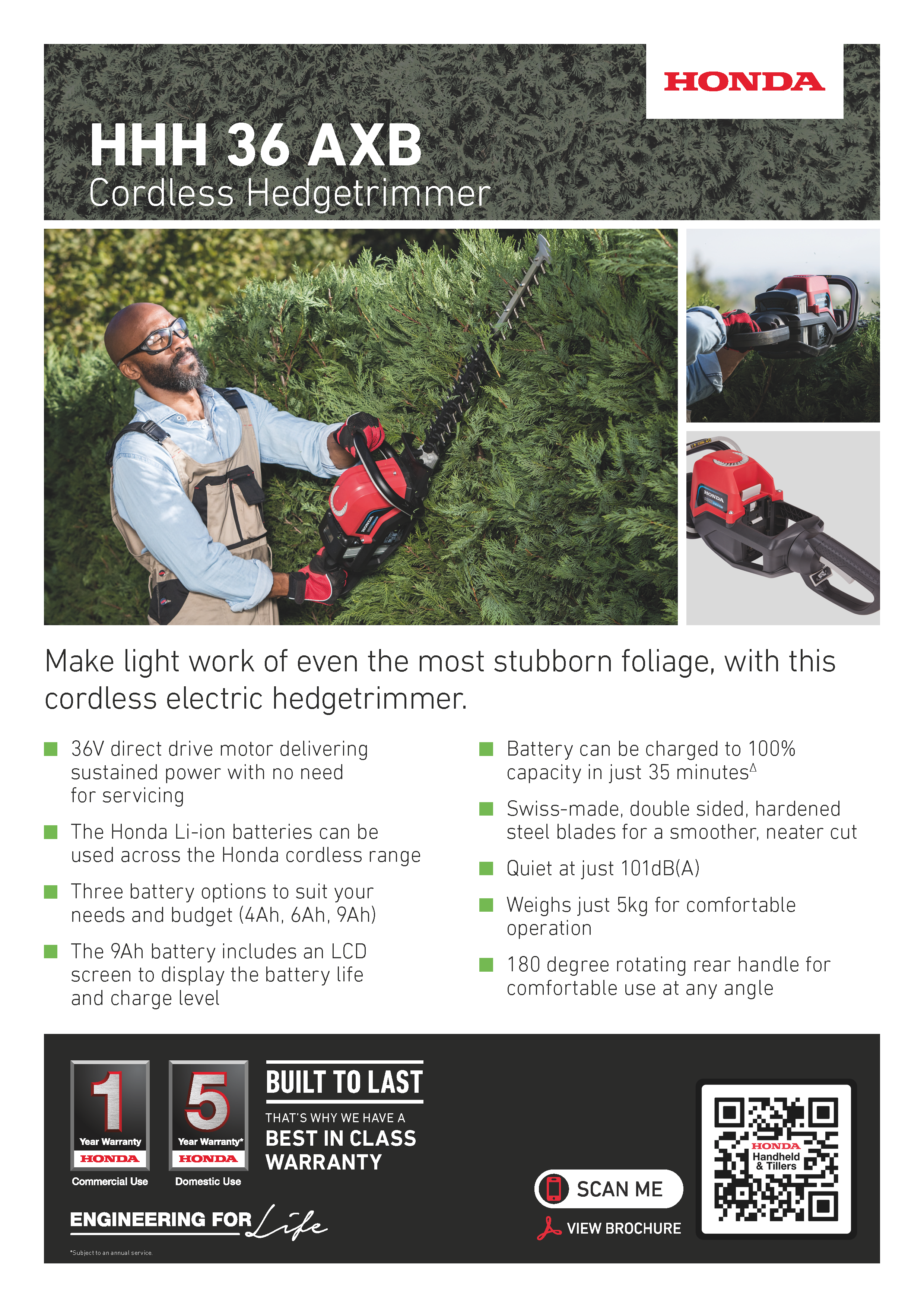 Honda HHH 36 AXB Cordless Electric Hedgetrimmer
