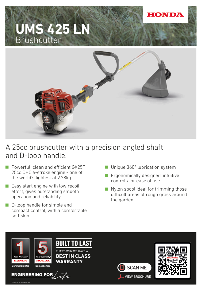 Honda UMS 425LN Loop type, Bent Shaft Brushcutter