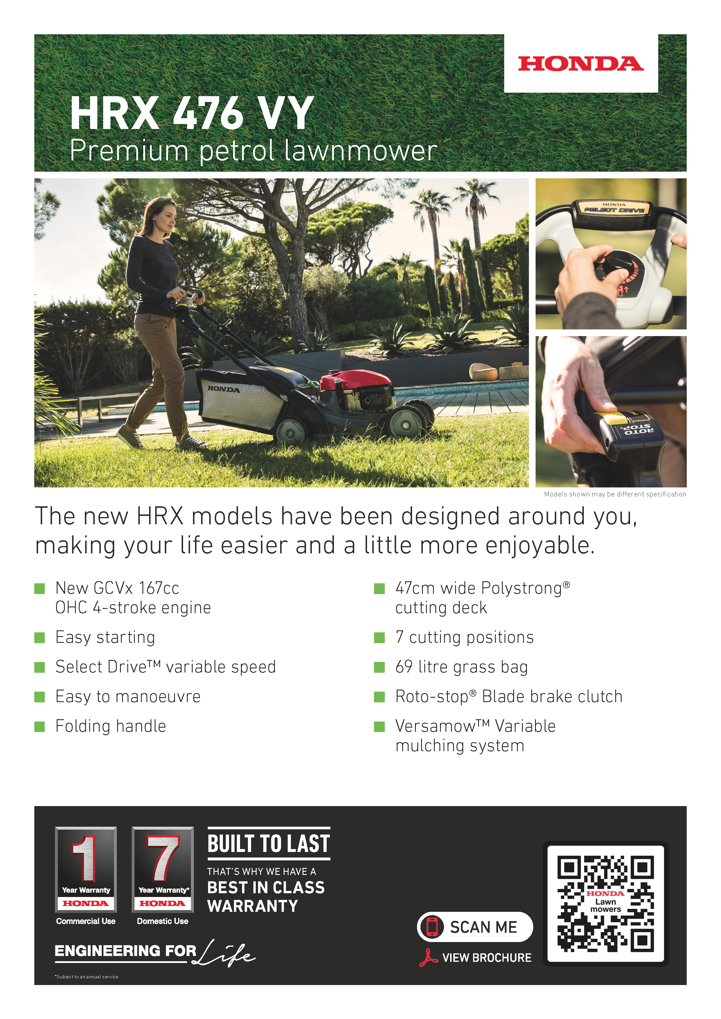 Honda HRX-476VY Self Drive Mower