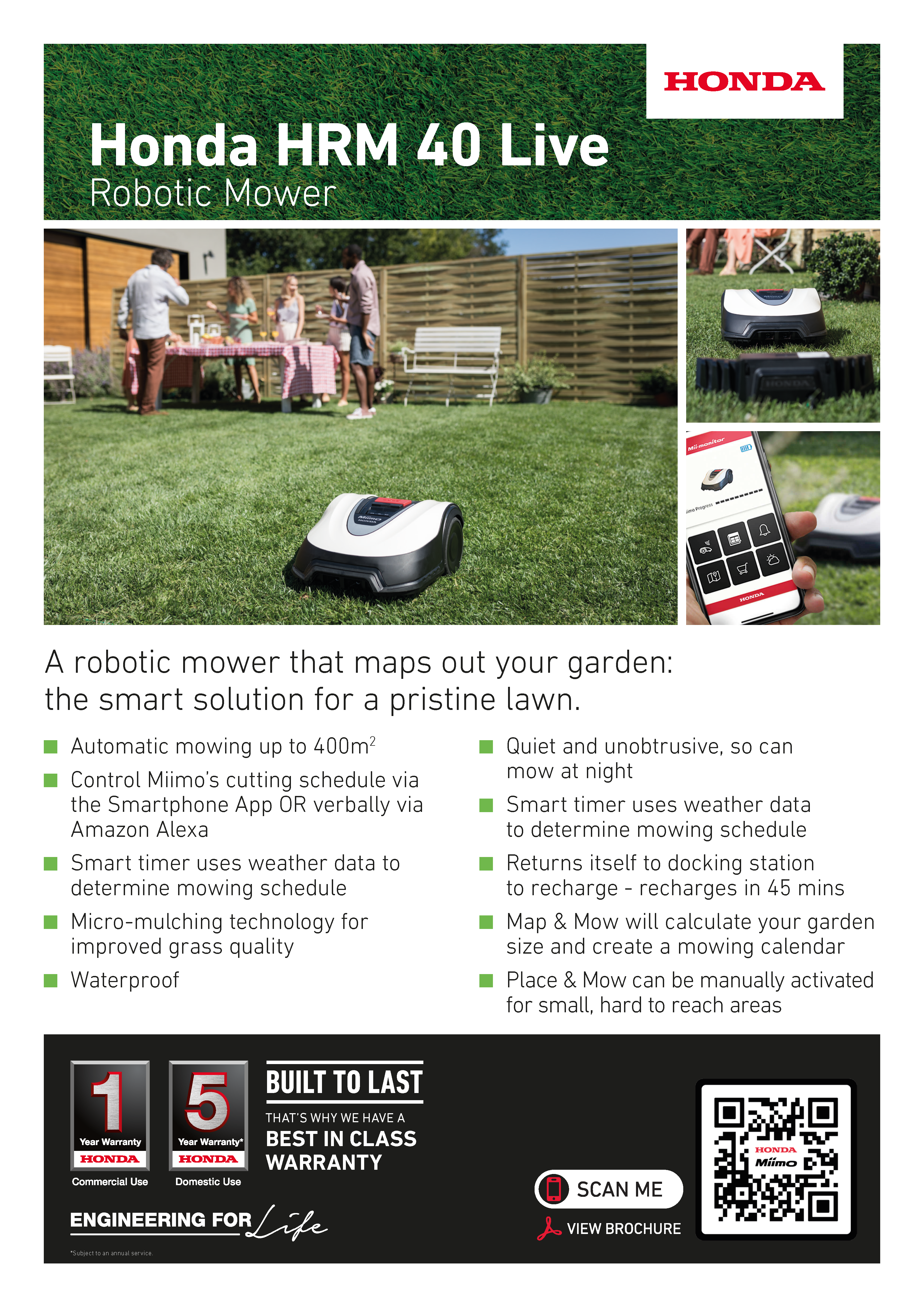 Honda HRM 40 LIVE - Robotic Mower - up to 400m2 - £855 incl vat)