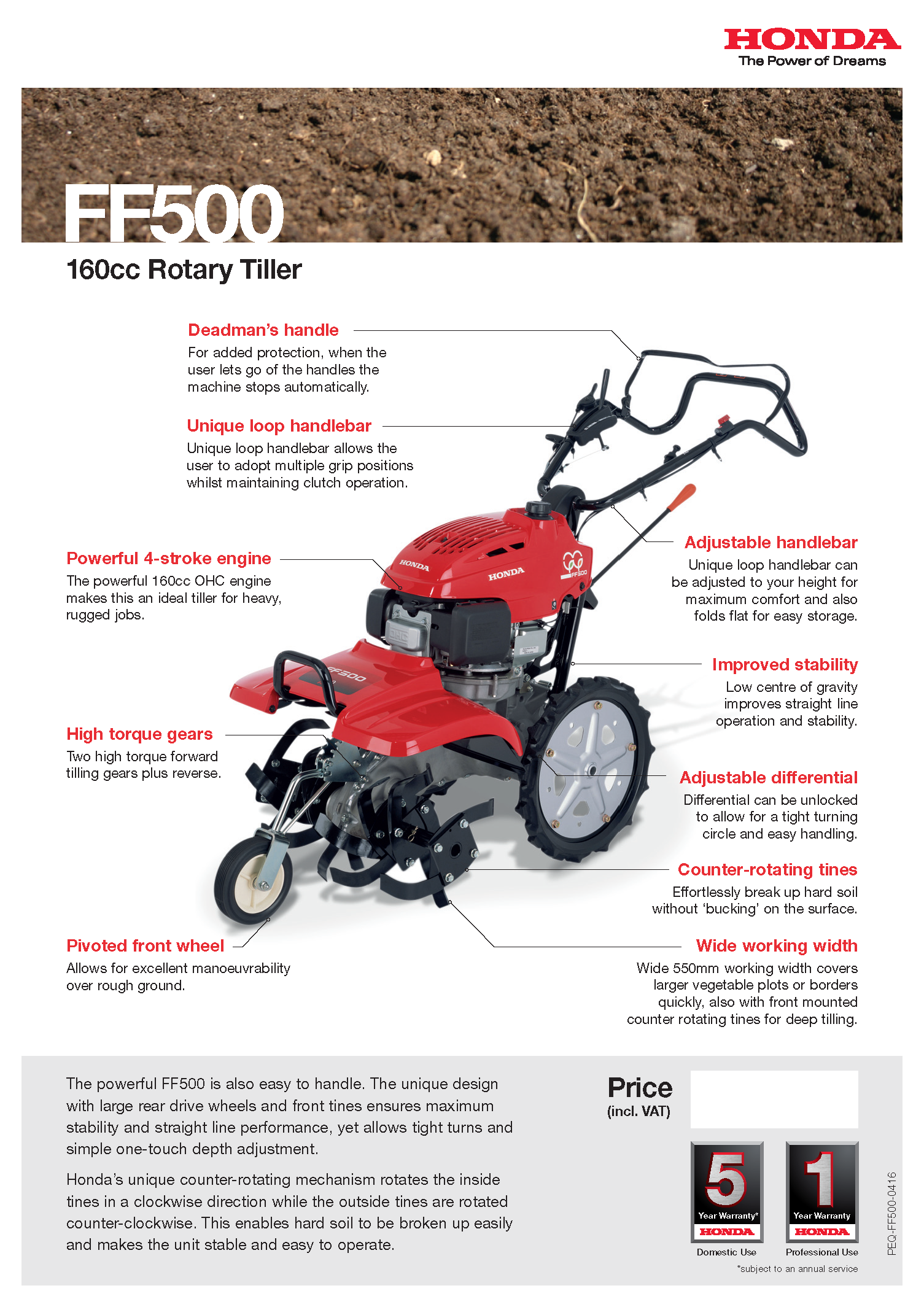 Honda FF300 Tiller / Rotavator