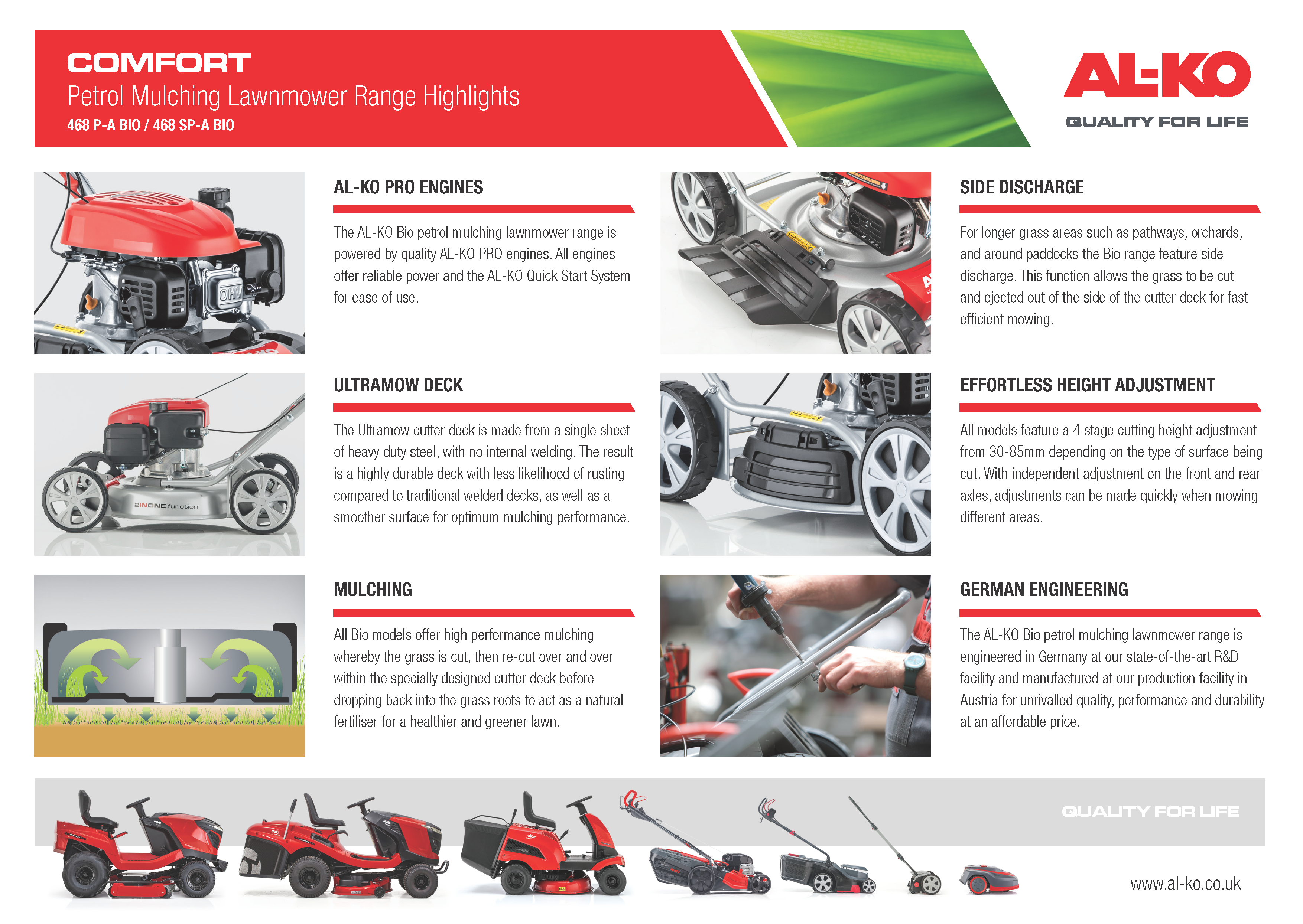 AL-KO 468 Sp-A SILVER BIO Petrol Self Propelled Mulch Mower