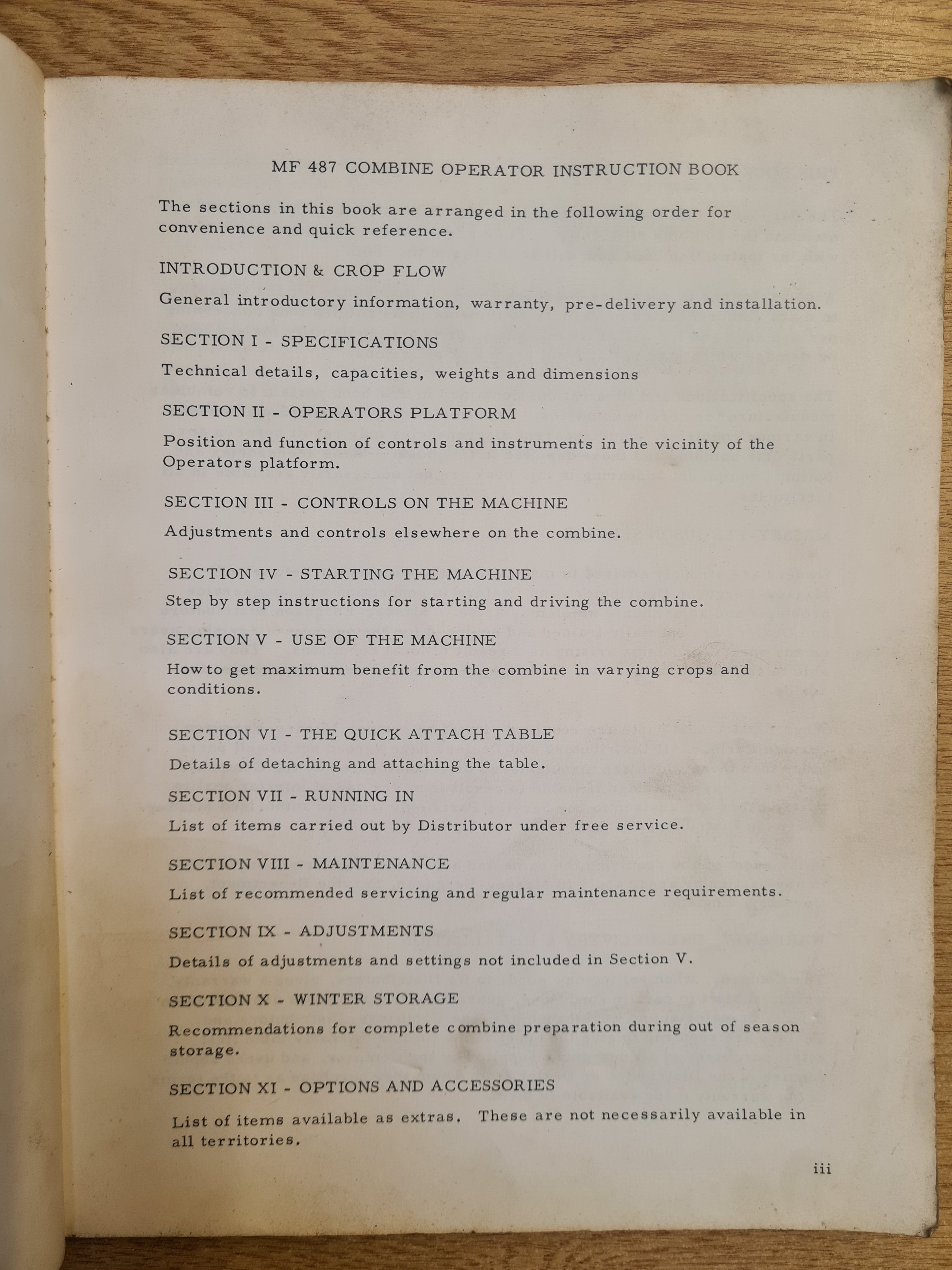 MF 487 Combine Harvester Operator Instruction Manual - £12 (+vat)