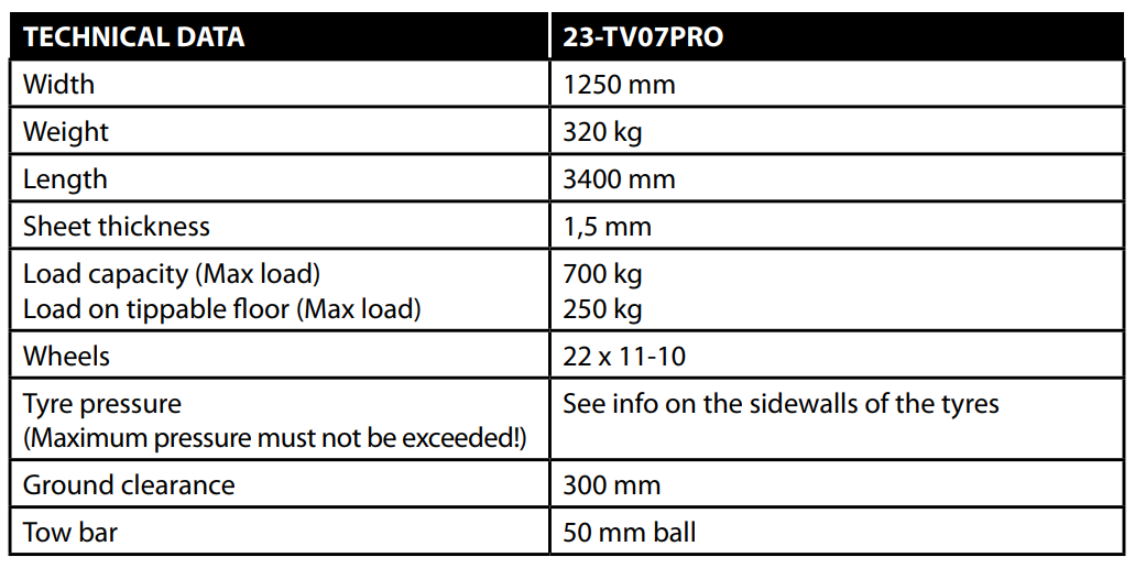 KELLFRI 23-TV07PRO2 700kg Compact ATV Tractor Tipping Forestry Trailer with crane - £1590 +VAT