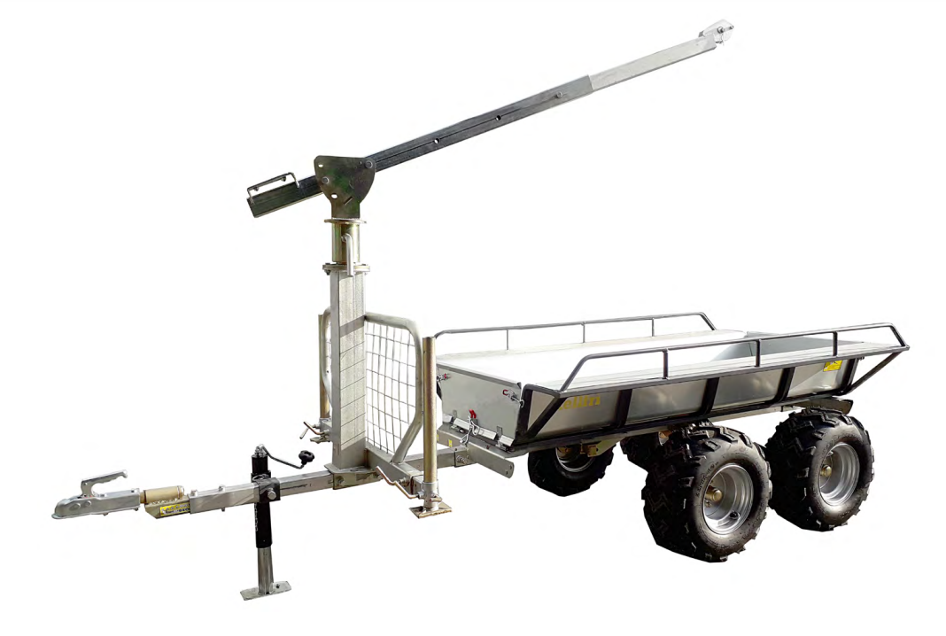 KELLFRI 23-TV07PRO2 700kg Compact ATV Tractor Tipping Forestry Trailer with crane - £1590 +VAT