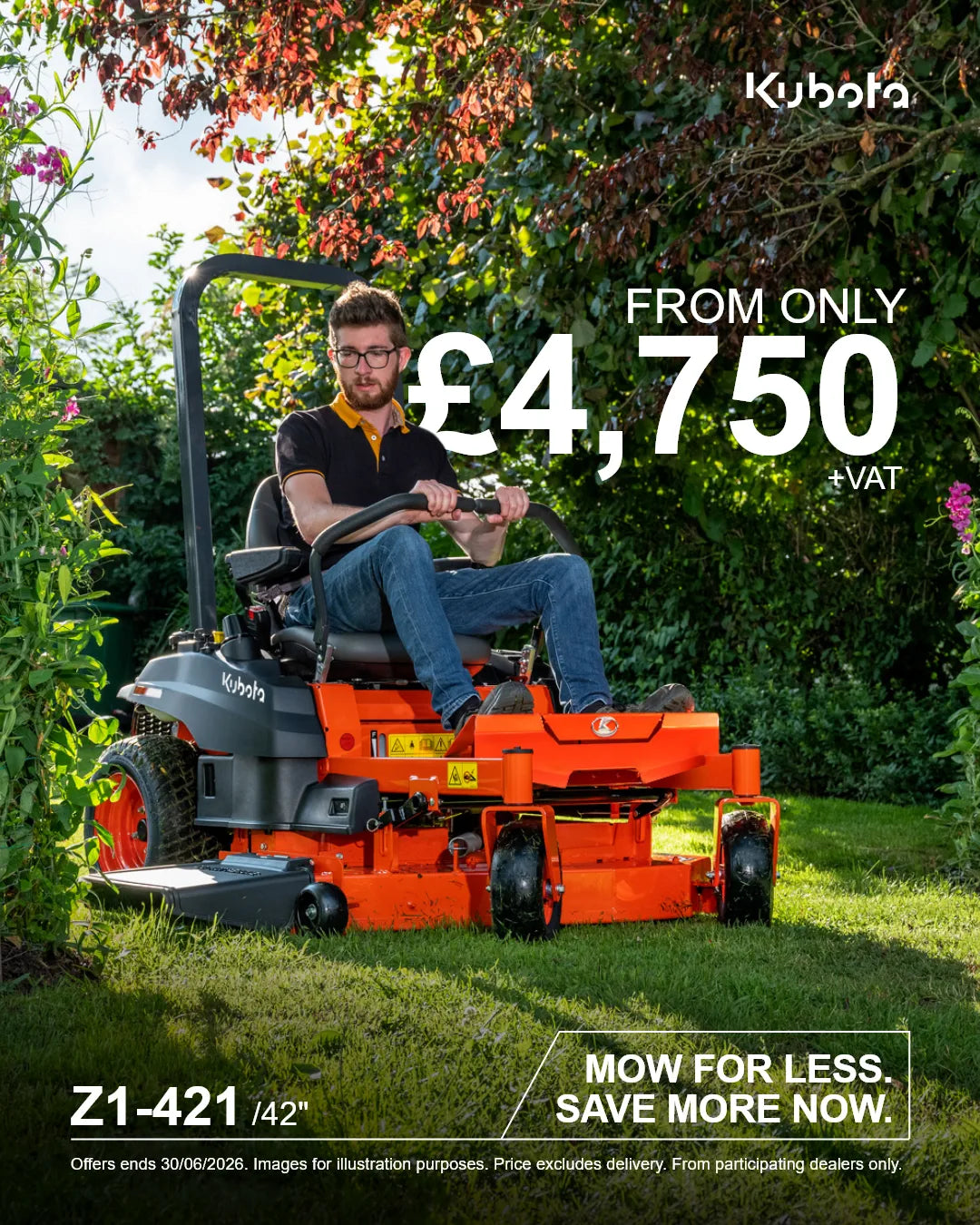 Z1-421 Zero Turn Rideon 42" Mower - ONLY £4,750 (+vat)