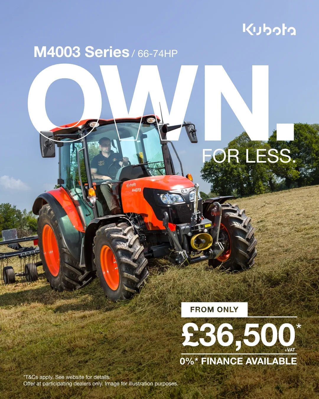 M4003 Series 66-74hp Tractors - 0% Finance AND only from £36,500 +vat