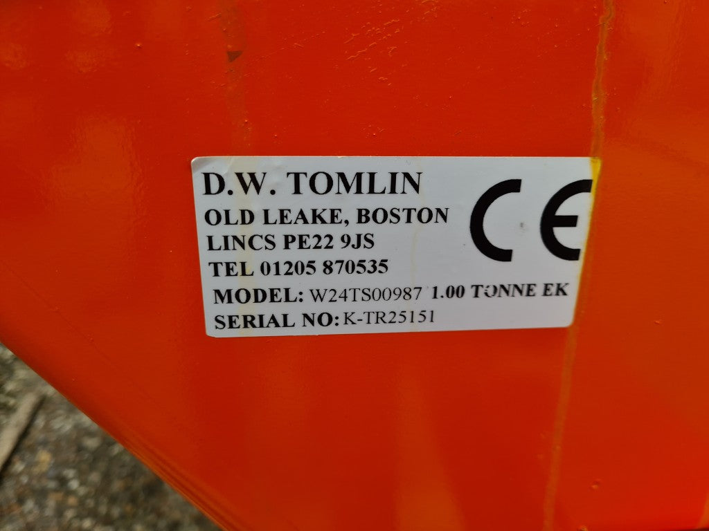 Kubota EK 1 Tonne Hydraulic Tipping Trailer