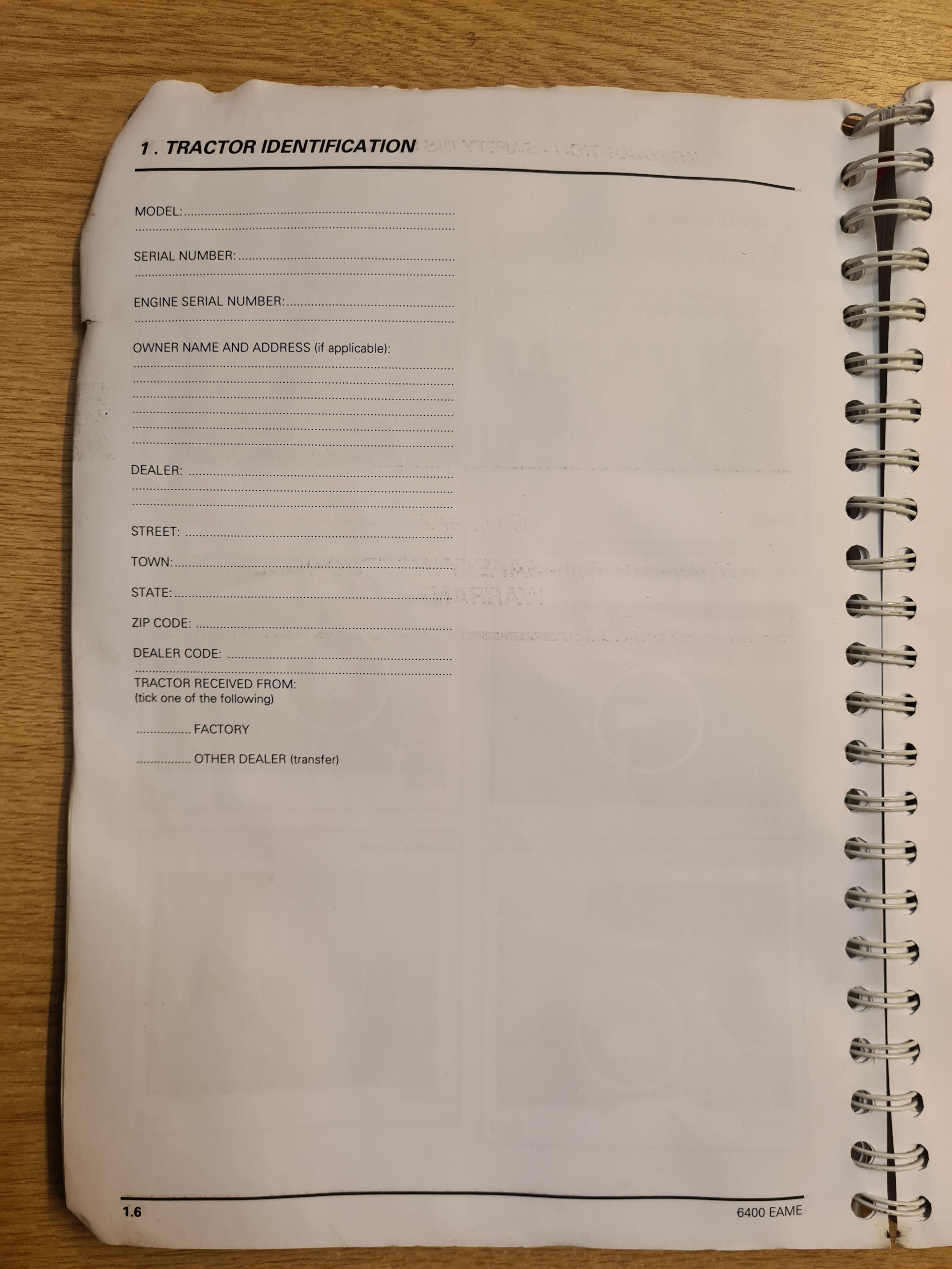 MF 6400 Series 'Tier2' Tractor Operator Maintenance Manual - £39 (+vat)